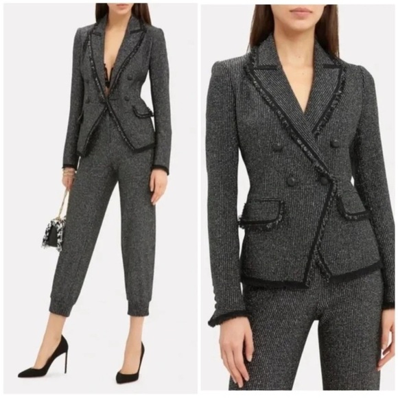 Veronica Beard Frisco Double Breaded Metallic Tweed Blazer - Picture 1 of 10